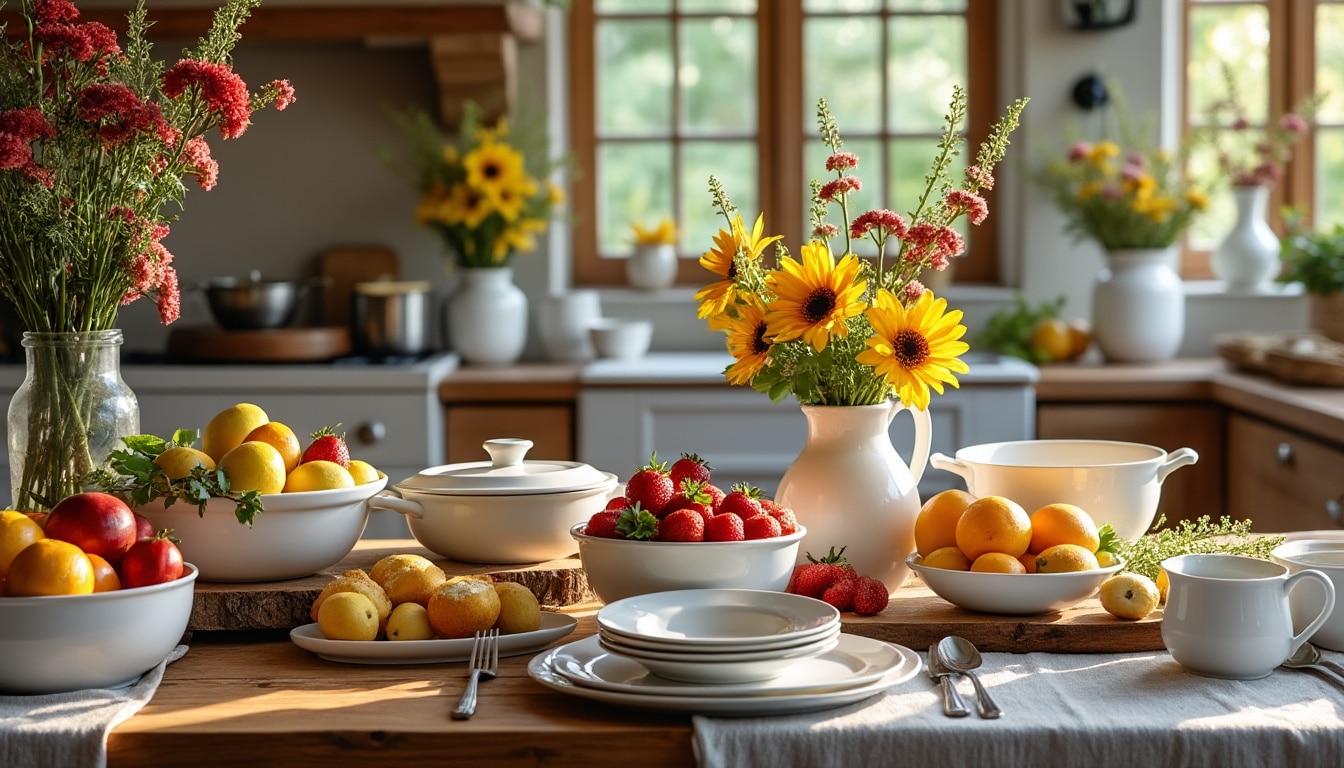 Cuisine de style campagne ferme : charme rustique et authenticité